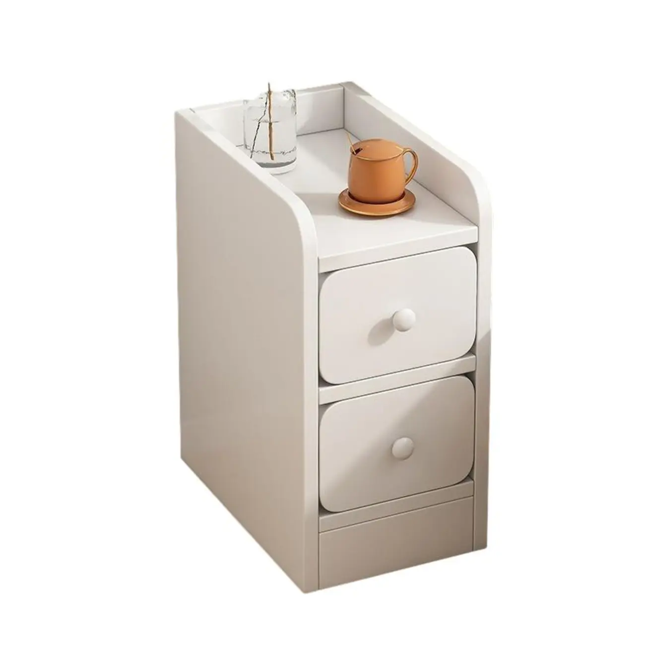 Scandinavian Wooden Bedside Table Two-Drawers Nightstand Image - 10 | homeyfad