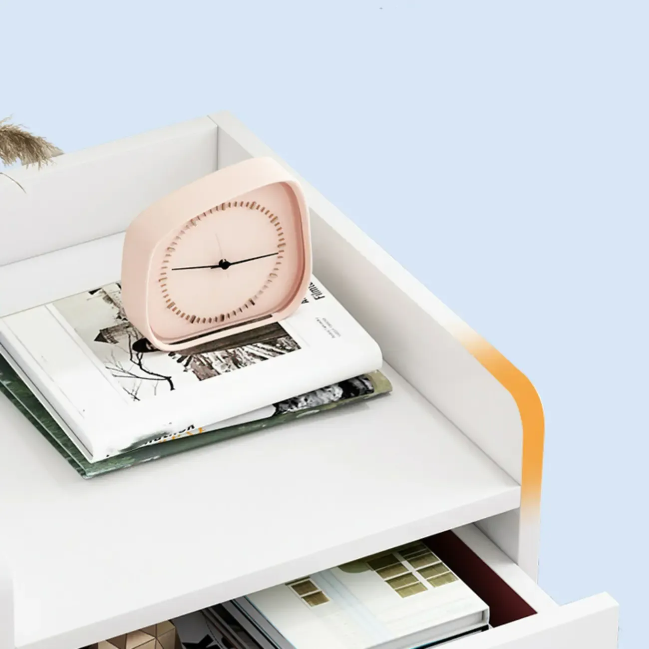 Scandinavian Wooden Bedside Table Two-Drawers Nightstand Image - 11