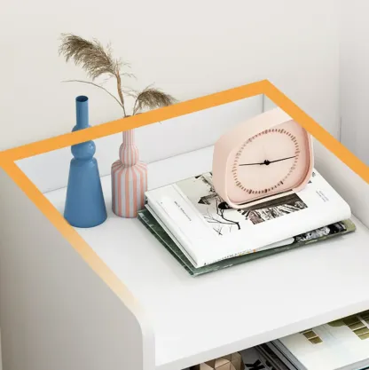 Scandinavian Wooden Bedside Table Two-Drawers Nightstand Image - 12