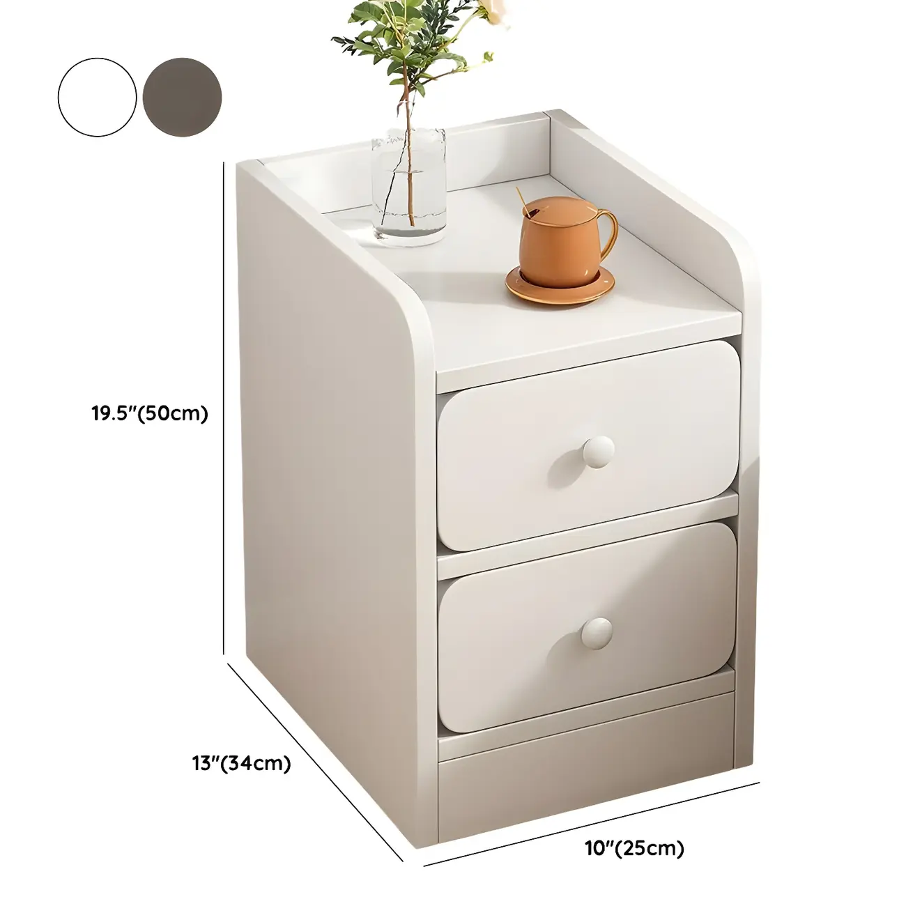 Scandinavian Wooden Bedside Table Two-Drawers Nightstand Image - 15 | homeyfad