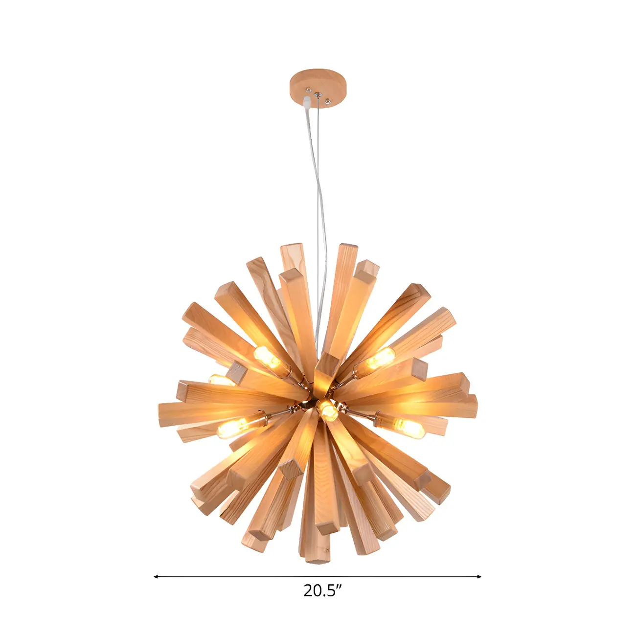 Modern Wood Starburst Chandelier for Dining Room Image - 5 | homeyfad