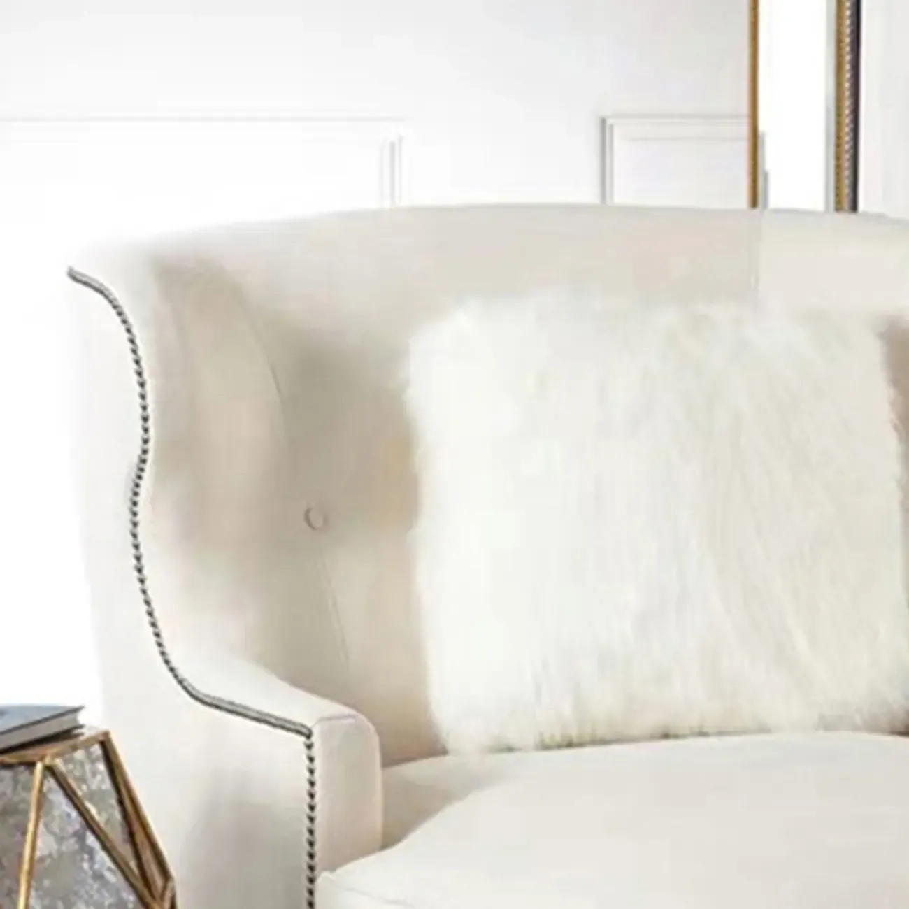 Wide back Solid Velvet Dual-Sided Arm Chaise Lounge Image - 6
