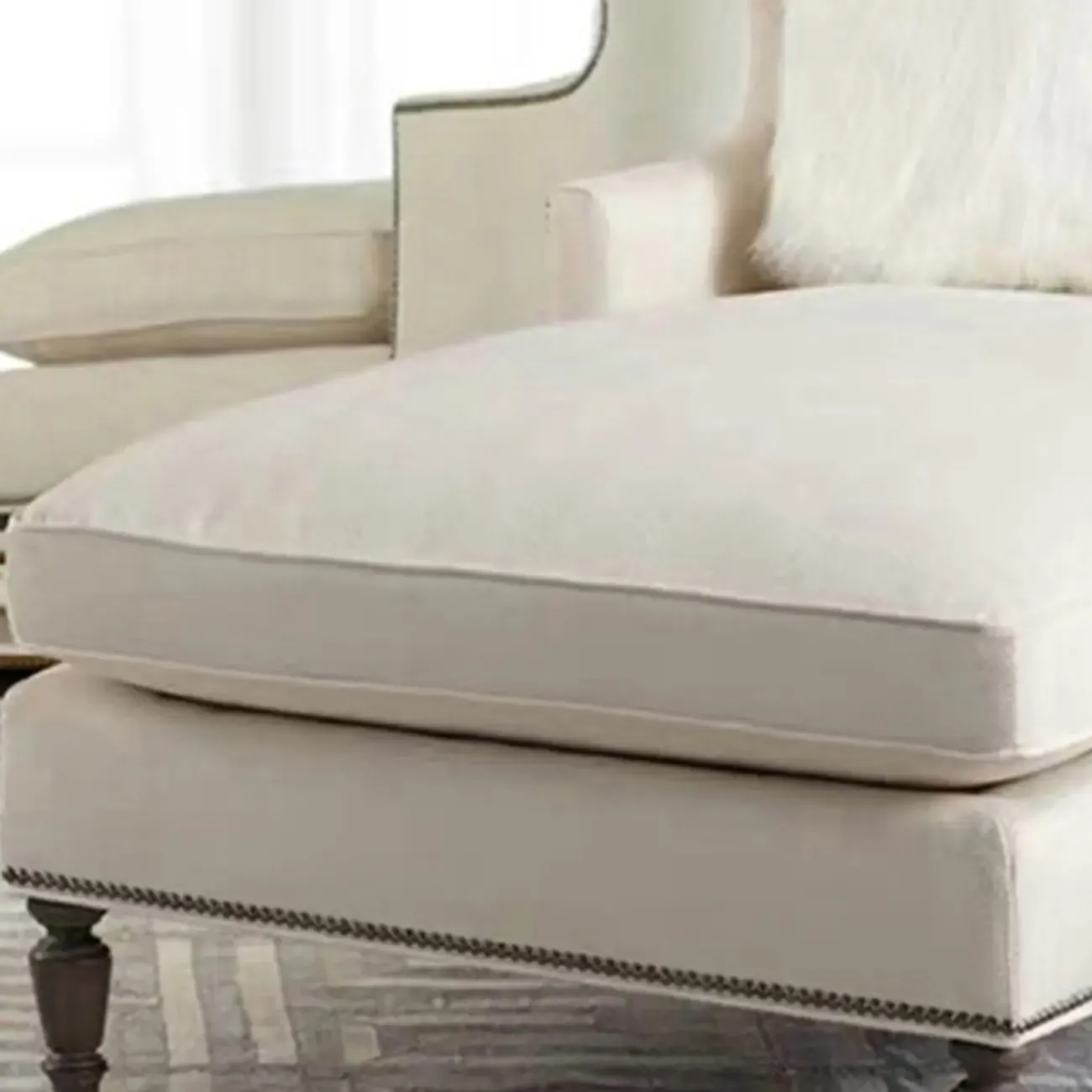 Wide back Solid Velvet Dual-Sided Arm Chaise Lounge Image - 7