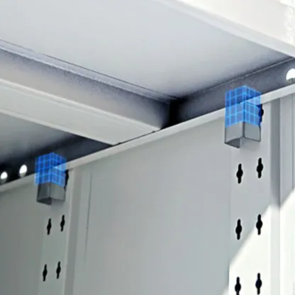 Traditional White Steel Filing Cabinets with Glass Doors and Locks Image - 10