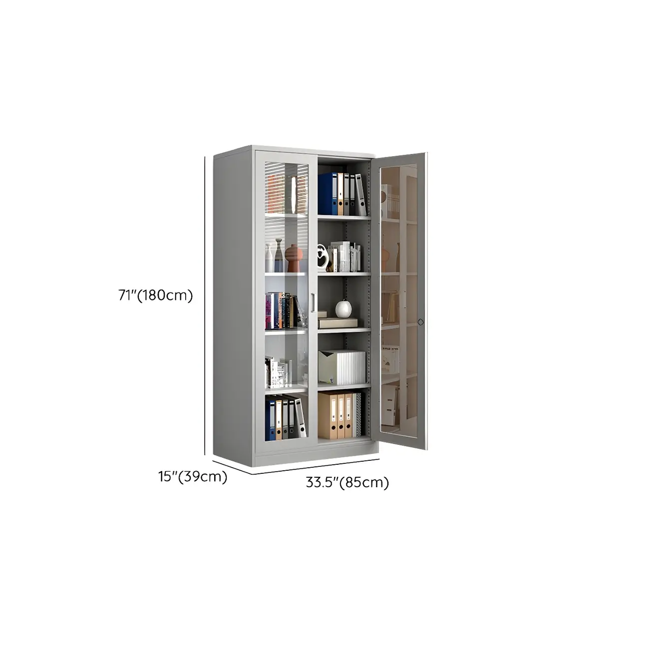 Traditional White Steel Filing Cabinets with Glass Doors and Locks Image - 14 | homeyfad