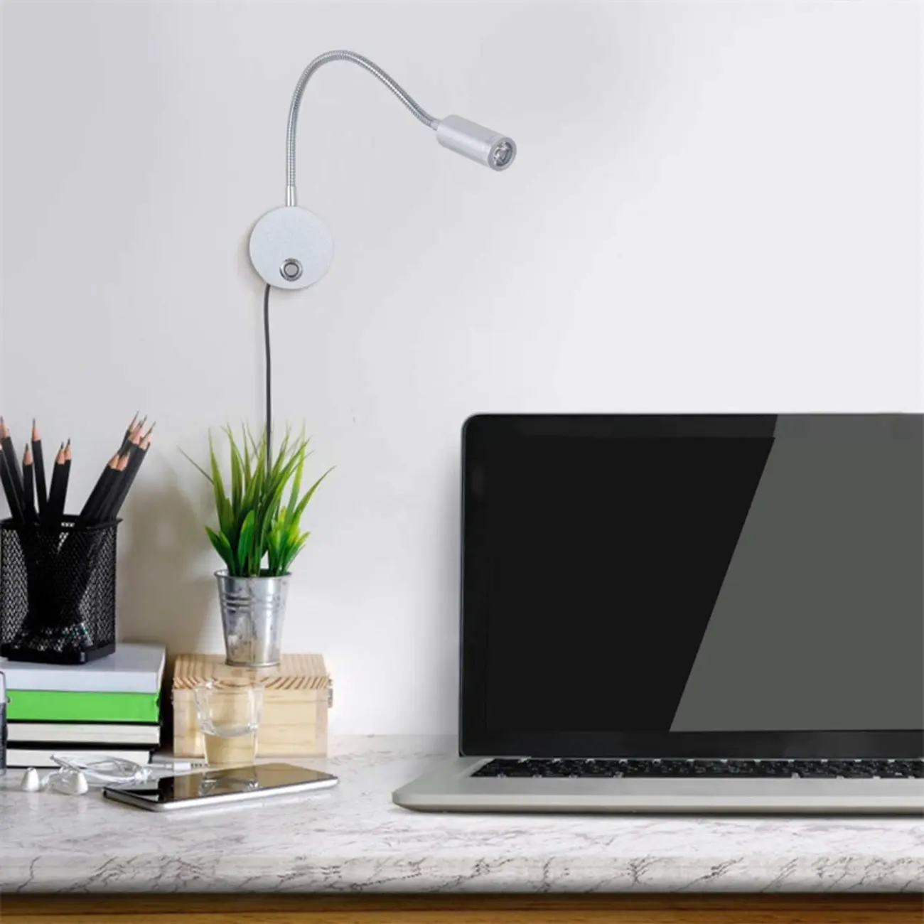 Third Gear Dimming Metal Hose Swing Arm Wall Light Image - 1 | homeyfad