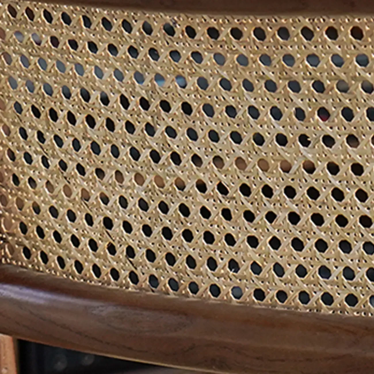 Vintage Wooden Elegance Square Rattan Back High Bar Stool Image - 12