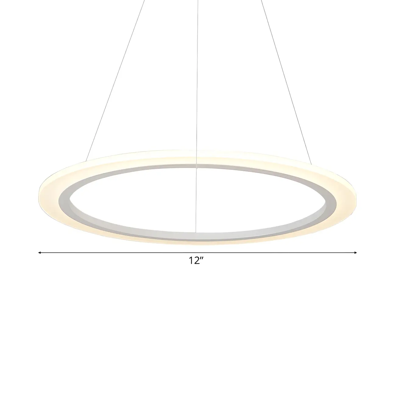 White Circular Modern Metal LED Pendant Chandelier Image - 13 | homeyfad