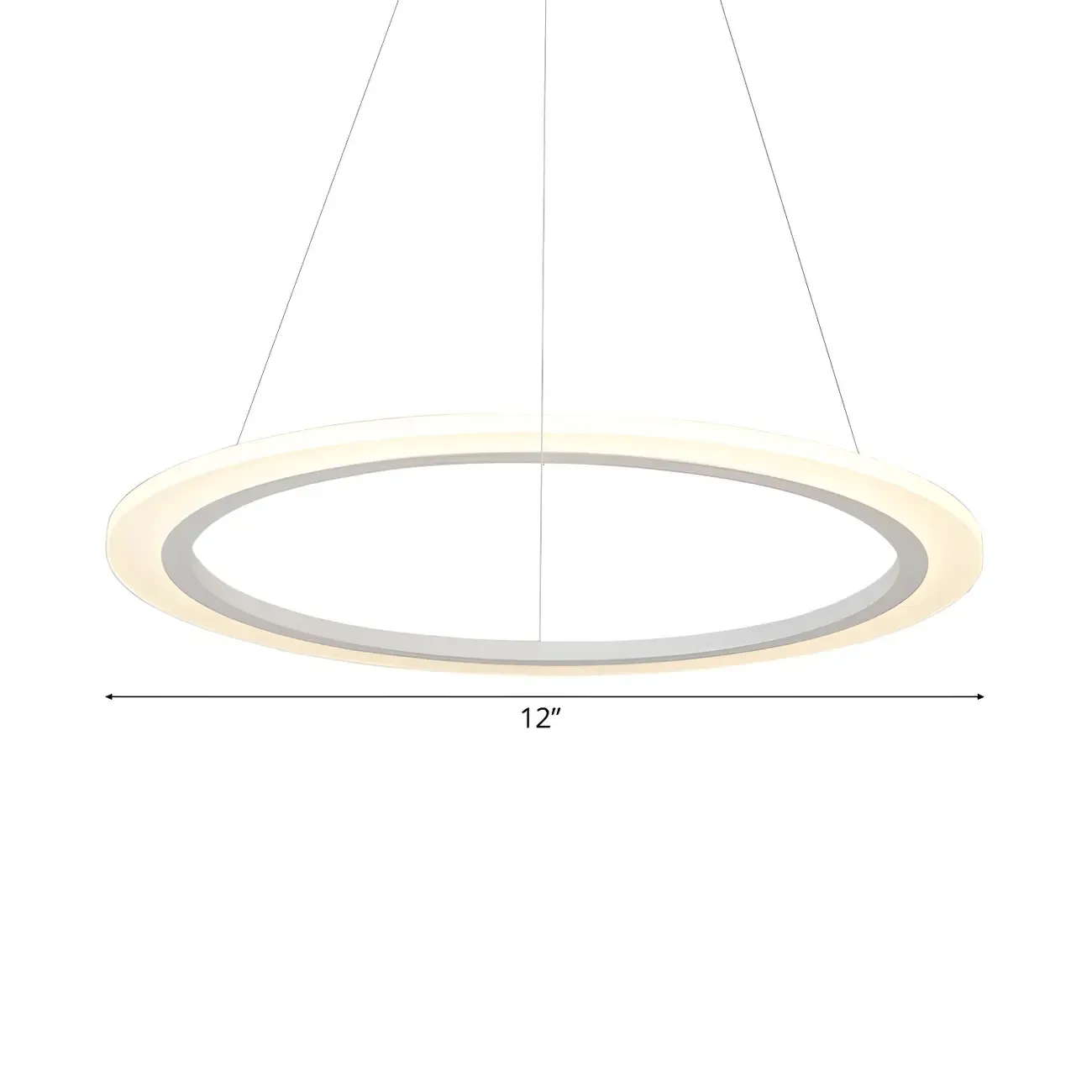 White Circular Modern Metal LED Pendant Chandelier Image - 13