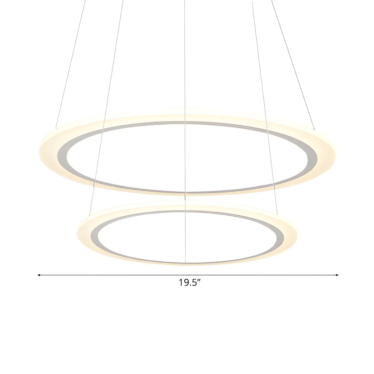 White Circular Modern Metal LED Pendant Chandelier Image - 16 | homeyfad