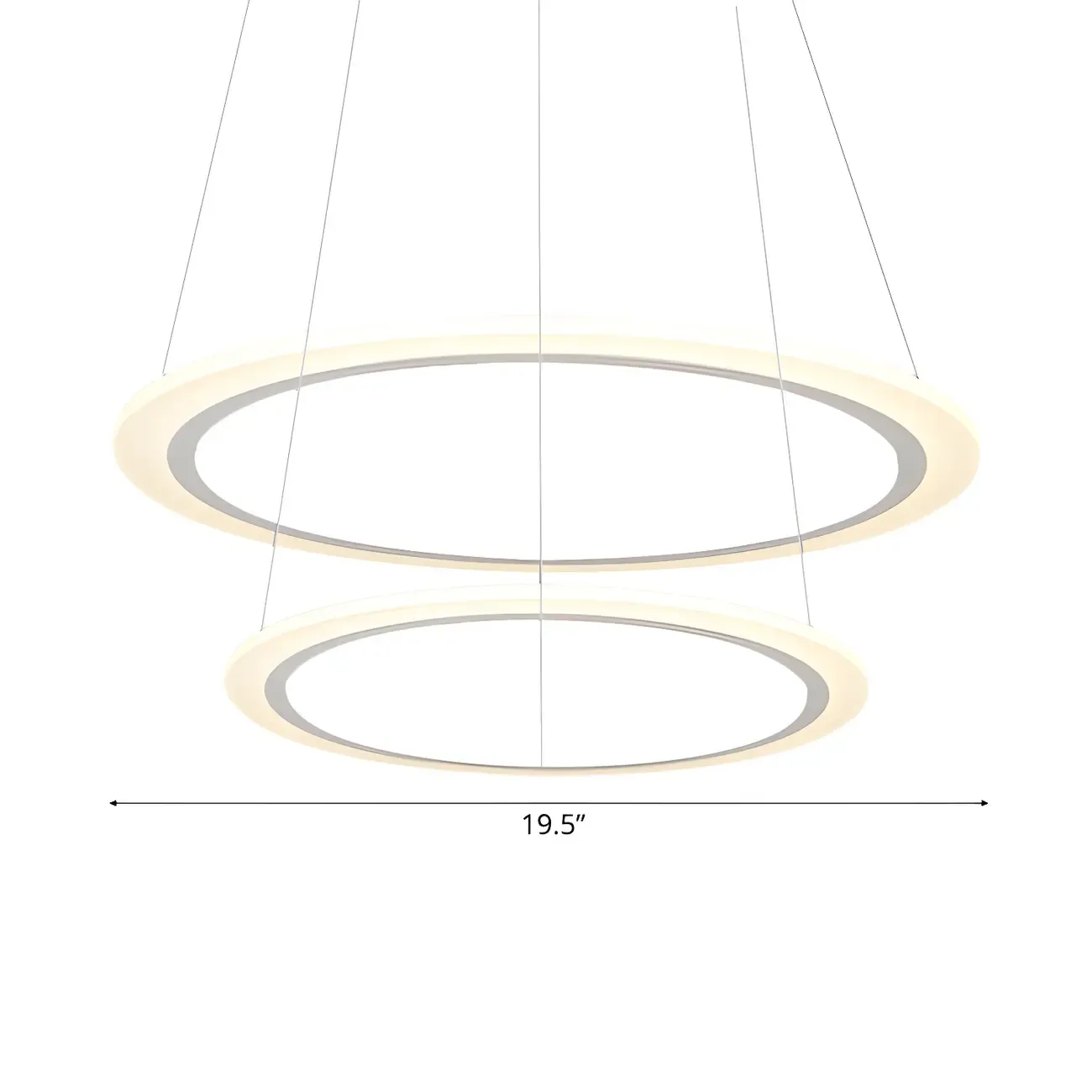 White Circular Modern Metal LED Pendant Chandelier Image - 16