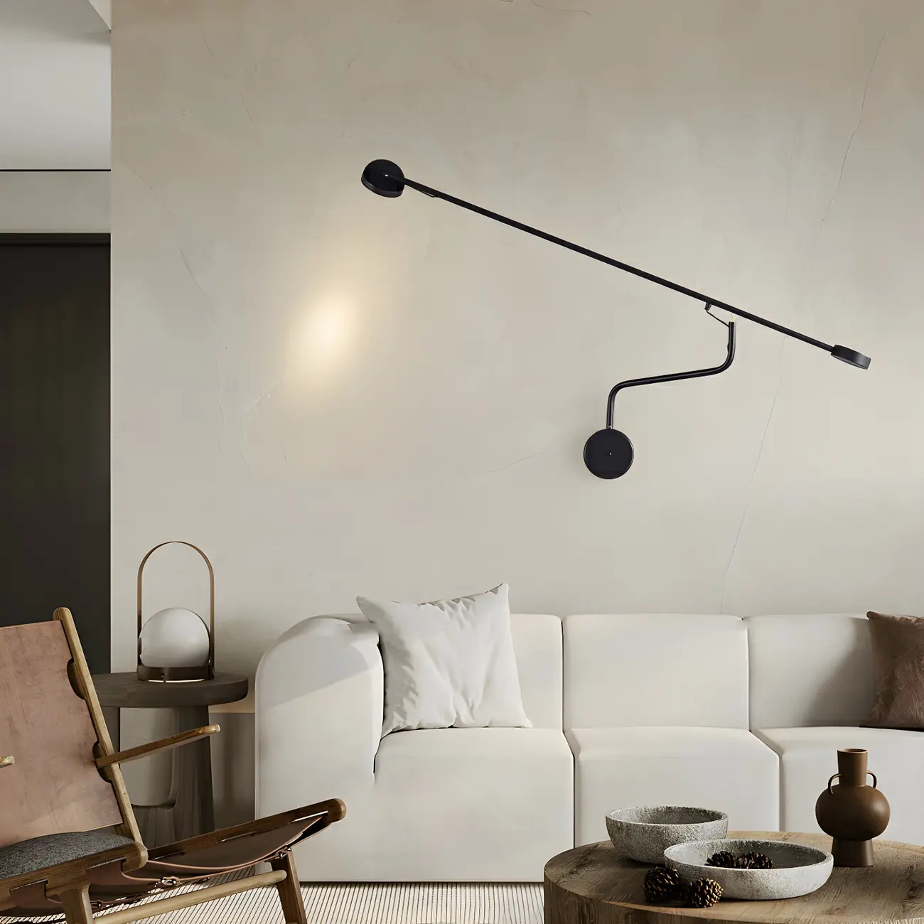 Minimalist Black Metal Adjustable Large Swing Arm Wall Light Image - 2 | homeyfad
