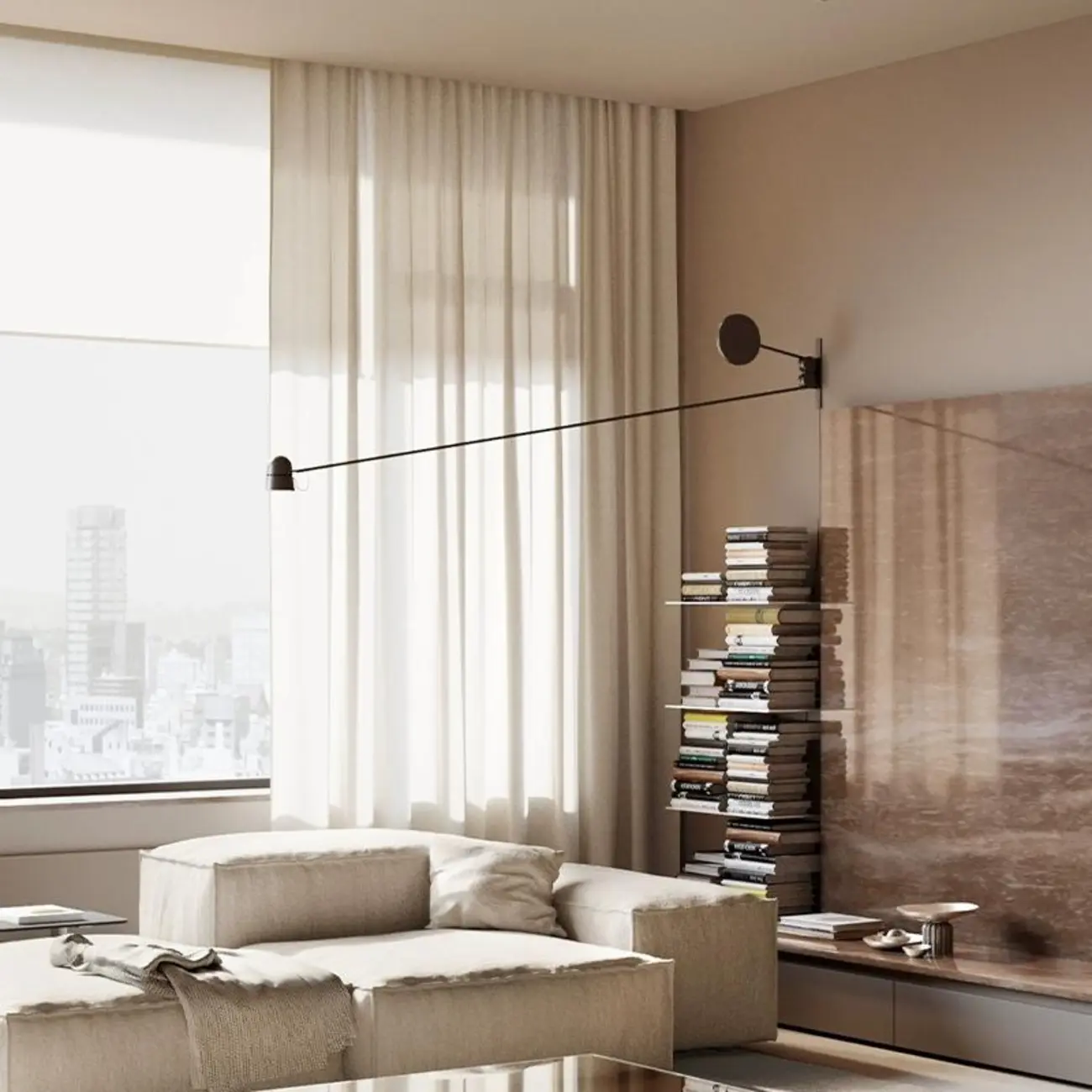 Plug-In Adjustable Swing Arm Wall Light for Modern Bedroom | homeyfad