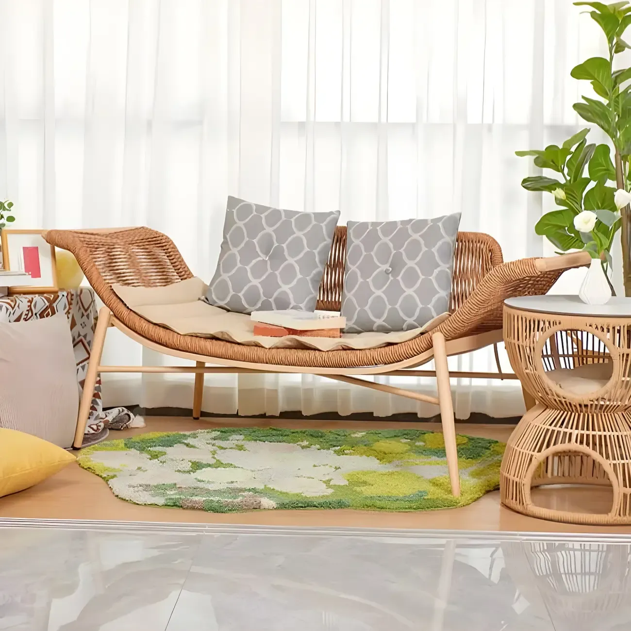 Traditional Fabric Chaise Lounge with Storage for Living Room Image - 1