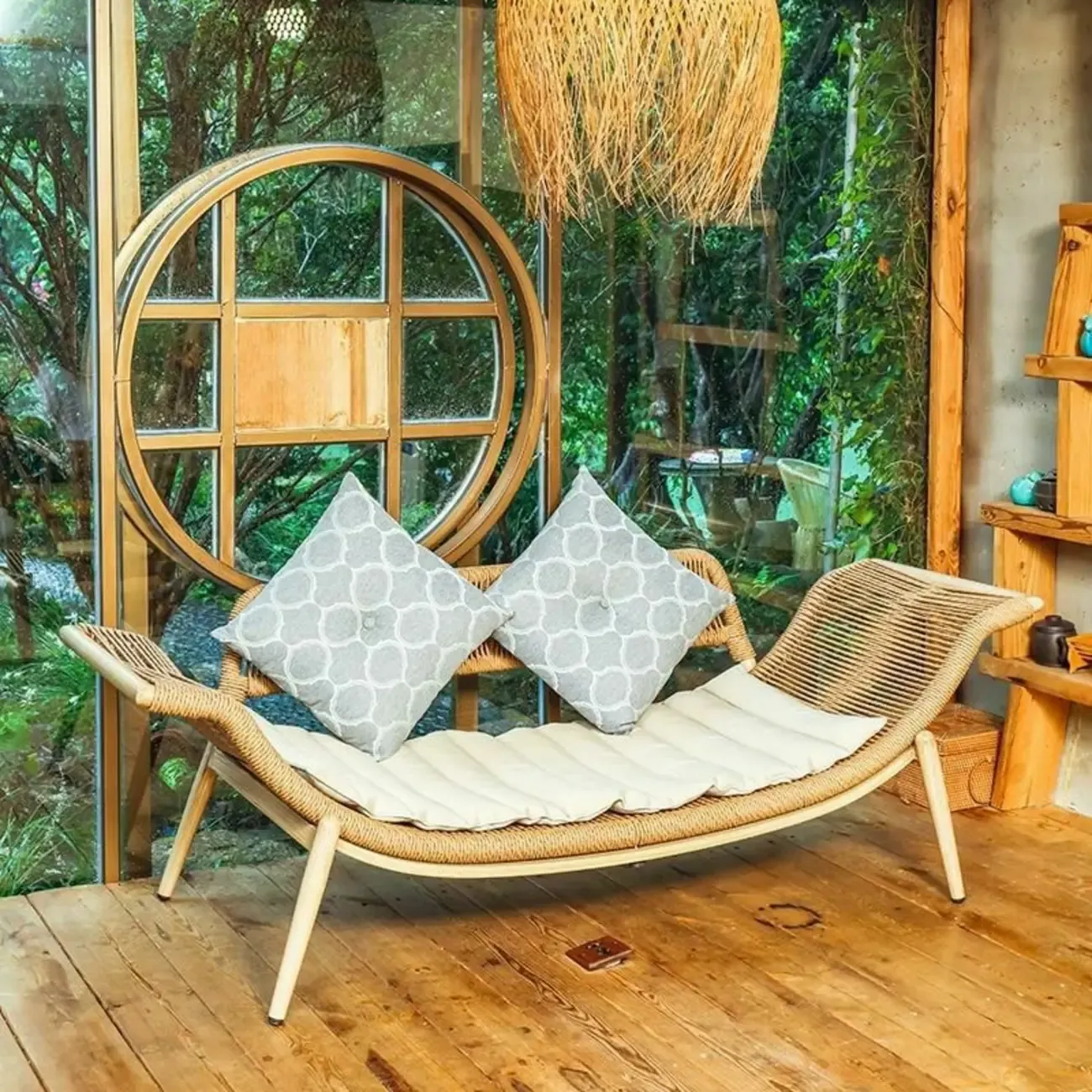 Traditional Fabric Chaise Lounge with Storage for Living Room Image - 3
