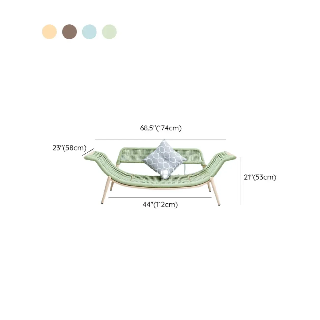 Traditional Fabric Chaise Lounge with Storage for Living Room #size