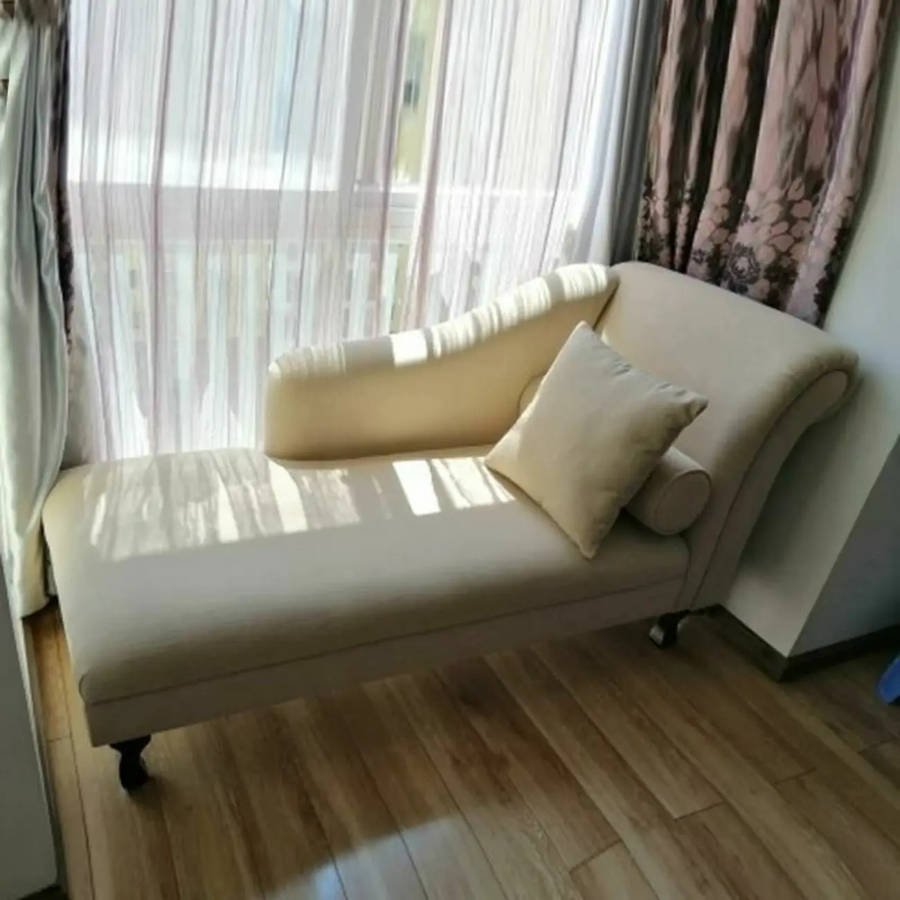 Modern Cotton Chaise Lounge with One Arm for Bedroom Image - 11 | homeyfad