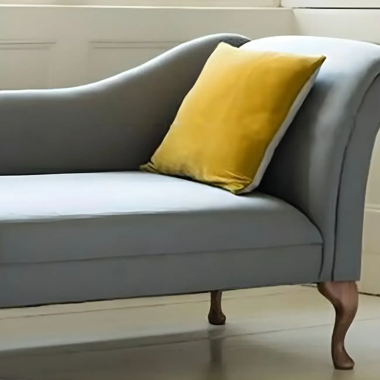 Modern Cotton Chaise Lounge with One Arm for Bedroom Image - 12