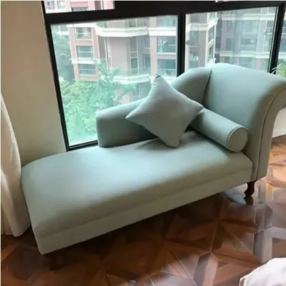 Modern Cotton Chaise Lounge with One Arm for Bedroom Image - 15