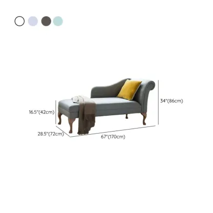 Modern Cotton Chaise Lounge with One Arm for Bedroom #size