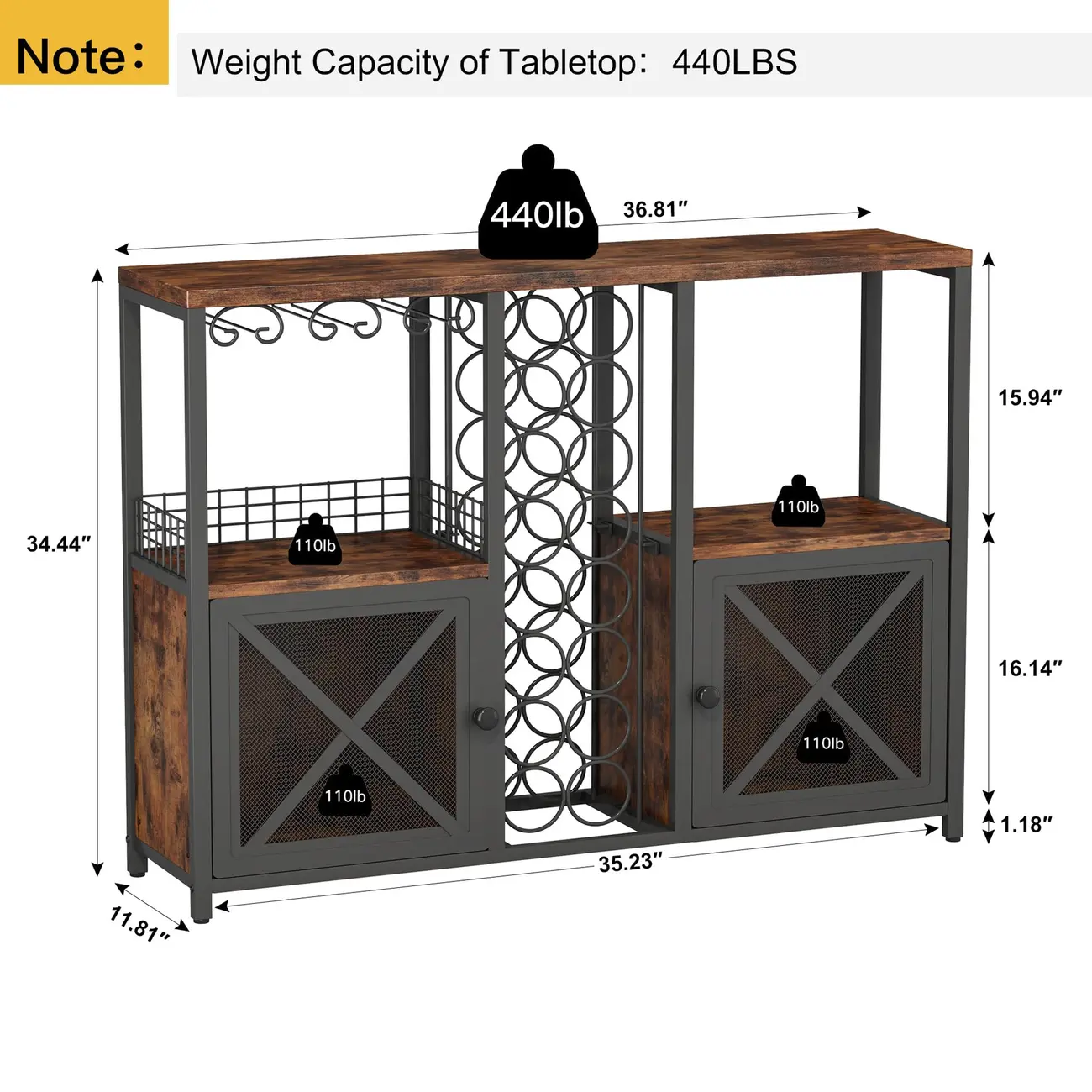  Floor-Standing Multiple Levels Wooden Wine Bottle & Glass Rack Image - 3 | homeyfad