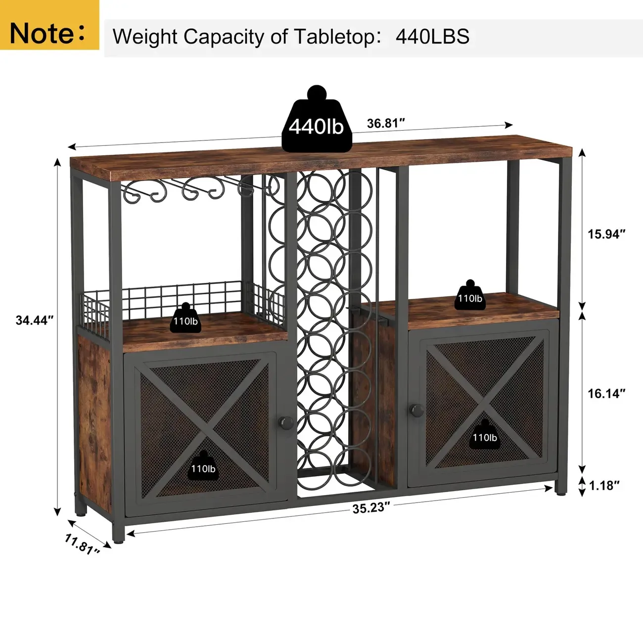  Floor-Standing Multiple Levels Wooden Wine Bottle & Glass Rack Image - 3