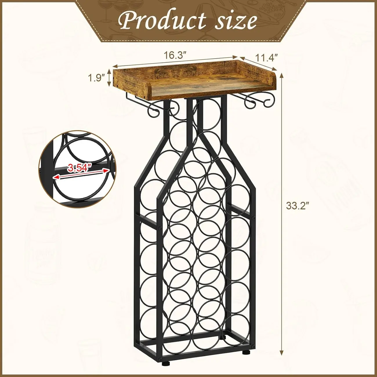 Cross-Border American Wine Rack Floor-Standing Wine Cabinet Modern Simple Living Room Wine Display Rack Storage Rack Wine Glass Rack Image - 5 | homeyfad