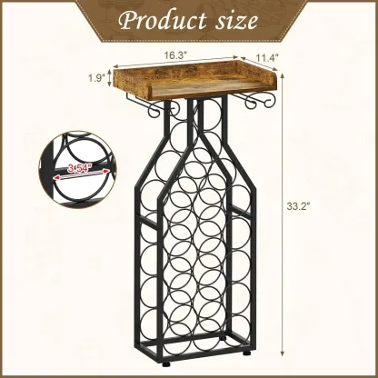 Cross-Border American Wine Rack Floor-Standing Wine Cabinet Modern Simple Living Room Wine Display Rack Storage Rack Wine Glass Rack Image - 5