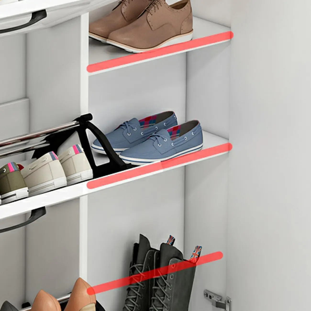 Entryway White Wooden Narrow Shoe Storage Cabinet Image - 11 | homeyfad