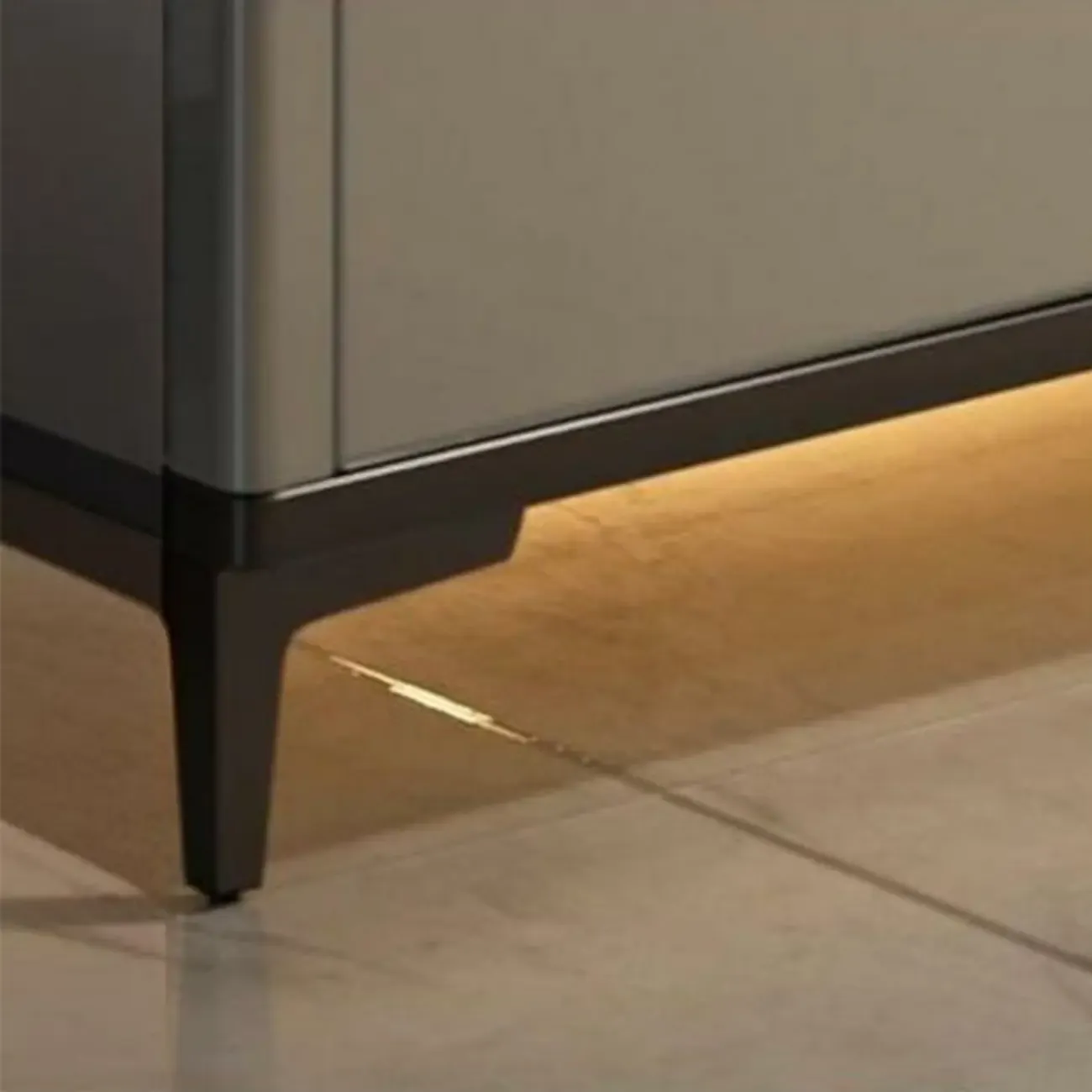 Sleek Entryway Wooden Shoe Storage Cabinet with Glass Top Image - 7