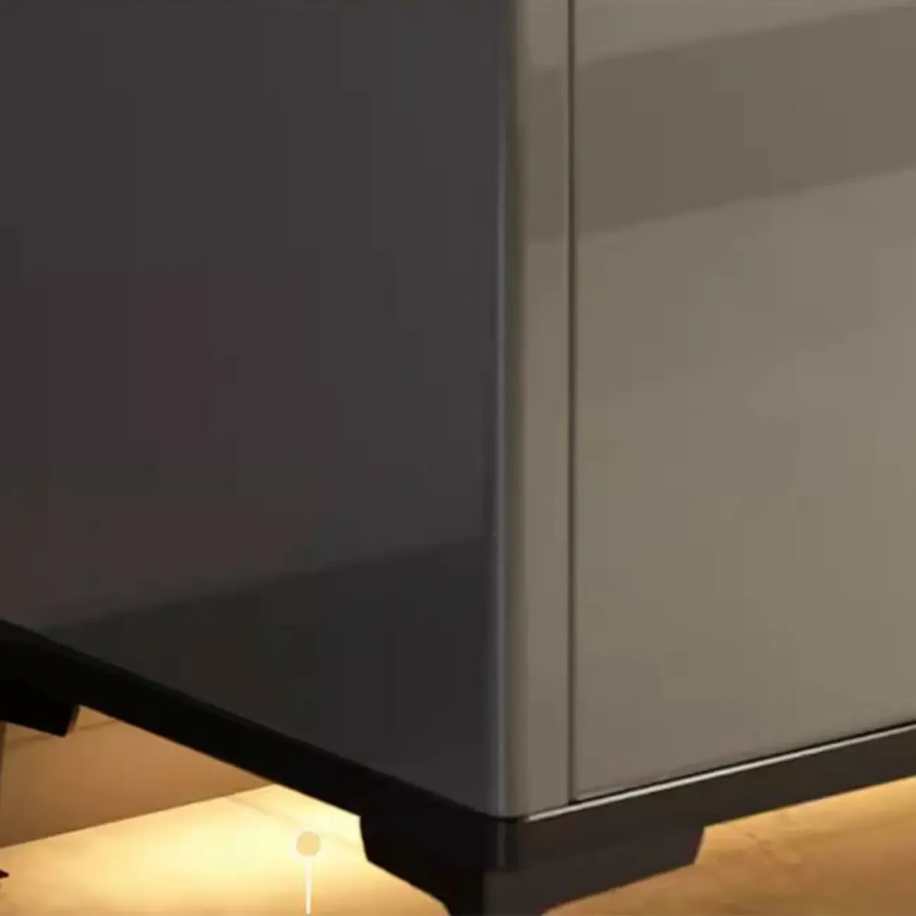 Sleek Entryway Wooden Shoe Storage Cabinet with Glass Top Image - 9