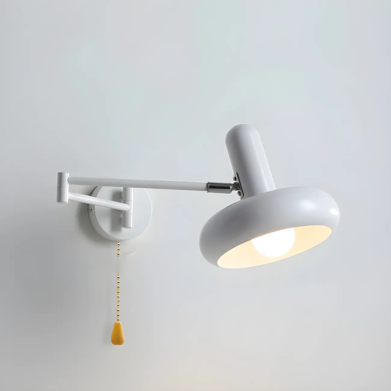 Modern White Adjustable Swing Arm Wall Light Image - 6 | homeyfad