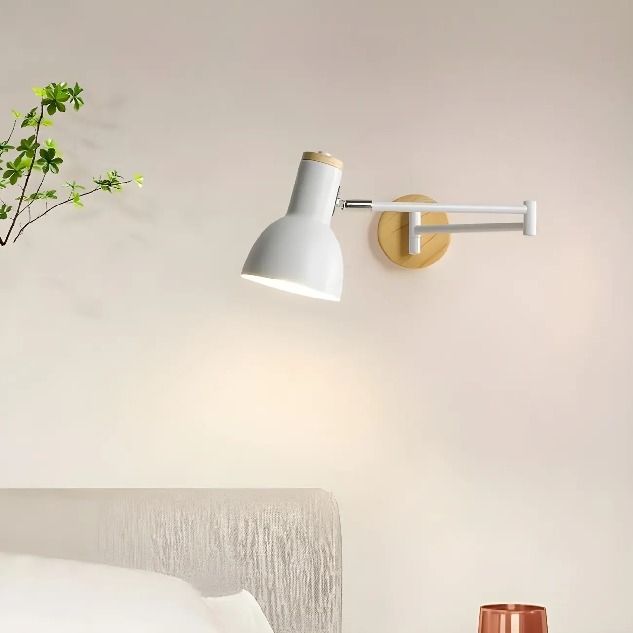 Modern White Adjustable Swing Arm Wall Light Image - 4 | homeyfad