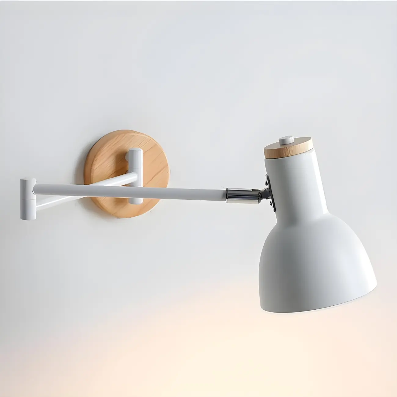 Modern White Adjustable Swing Arm Wall Light Image - 10 | homeyfad