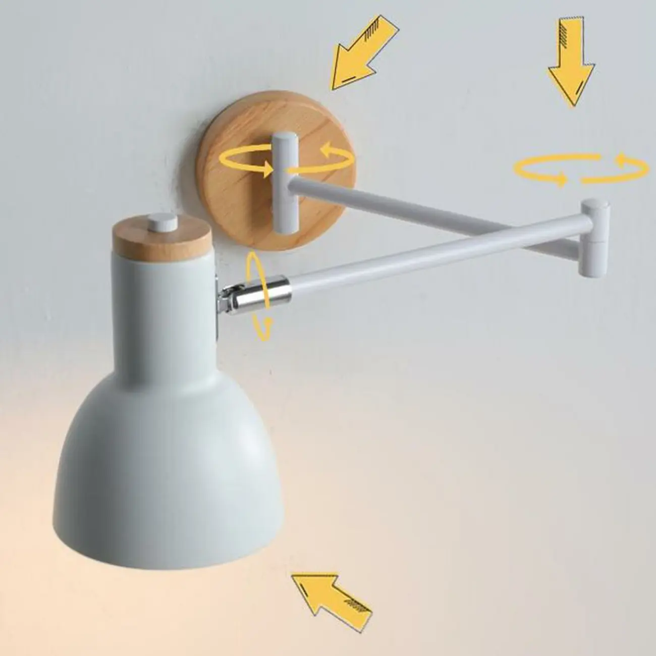Modern White Adjustable Swing Arm Wall Light Image - 11 | homeyfad