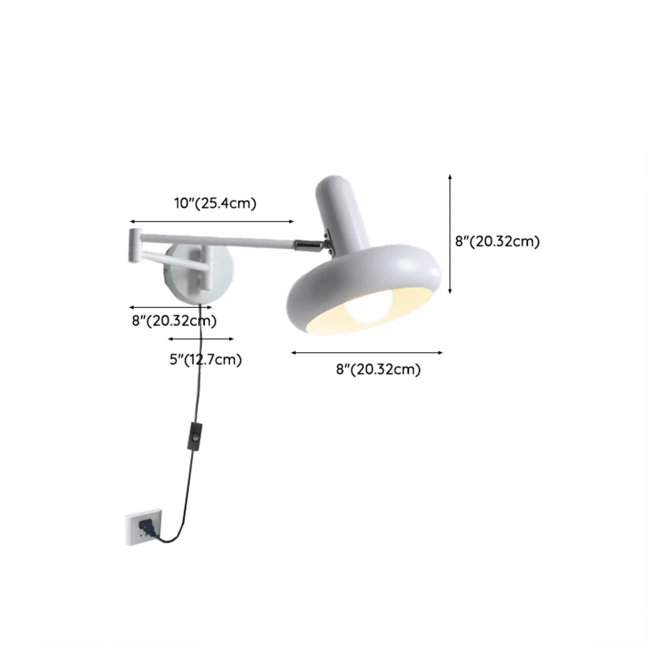 Modern White Adjustable Swing Arm Wall Light Image - 18 | homeyfad