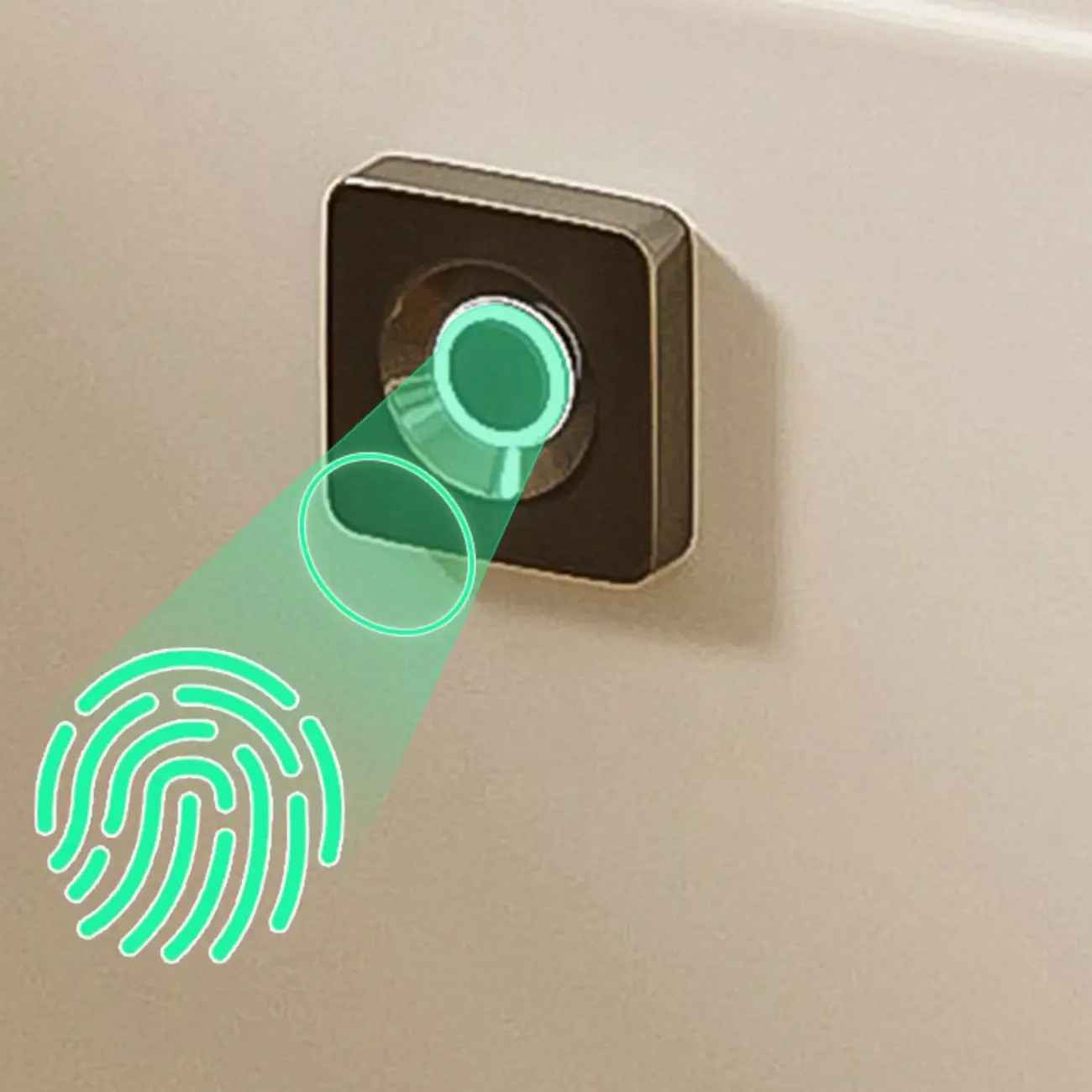 Smart Versatile White Wood Nightstand with Fingerprint Lock Image - 2