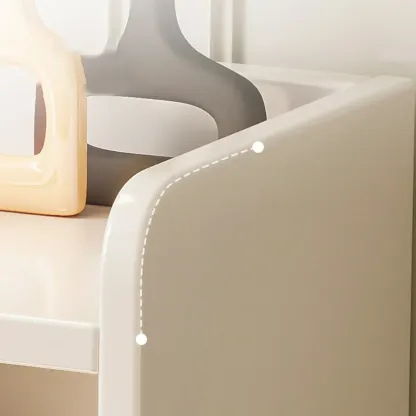 Smart Versatile White Wood Nightstand with Fingerprint Lock Image - 7