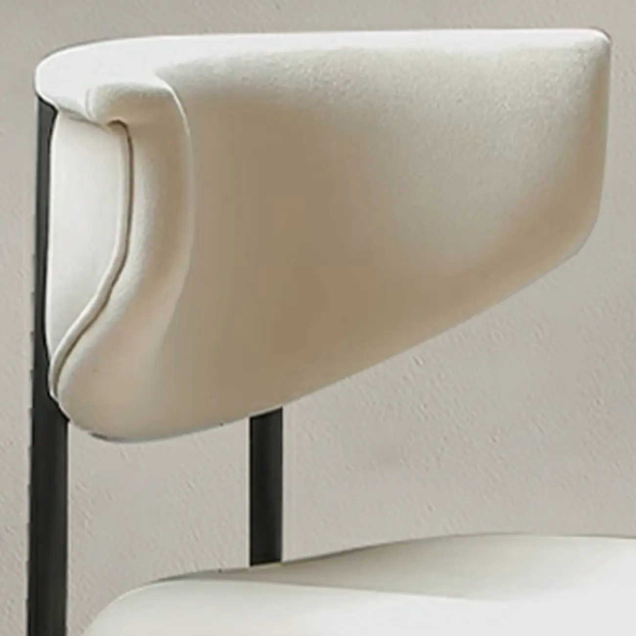 Upholstered Metal Legs Open Back Dining Chair Image - 6 | homeyfad