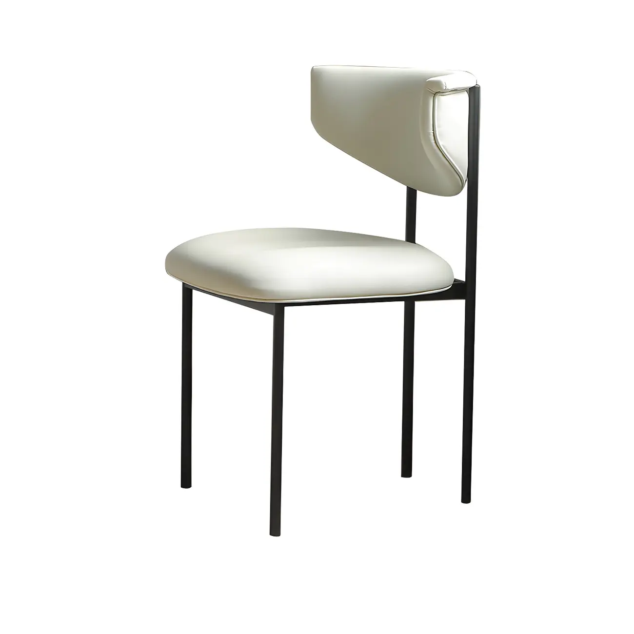 Upholstered Metal Legs Open Back Dining Chair Image - 12 | homeyfad