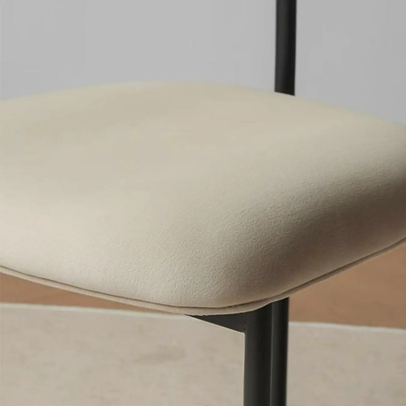 Upholstered Metal Legs Open Back Dining Chair Image - 13 | homeyfad