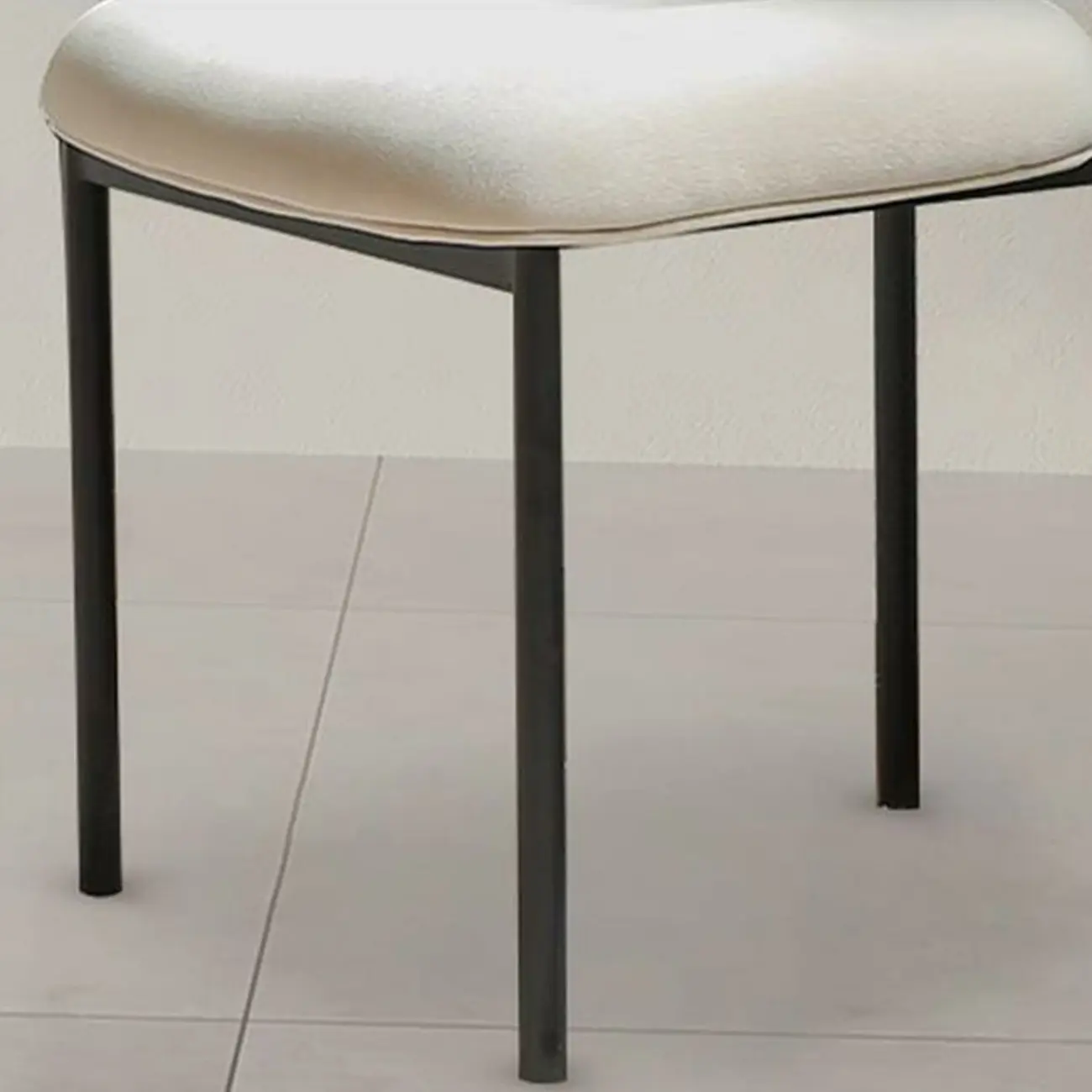 Upholstered Metal Legs Open Back Dining Chair Image - 14 | homeyfad