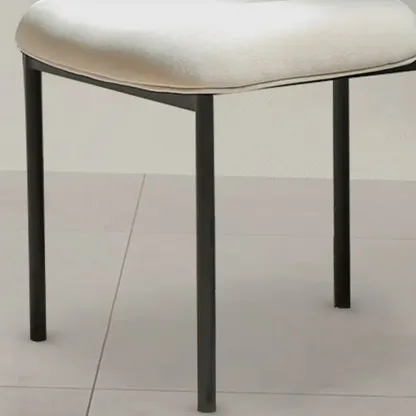 Upholstered Metal Legs Open Back Dining Chair Image - 14