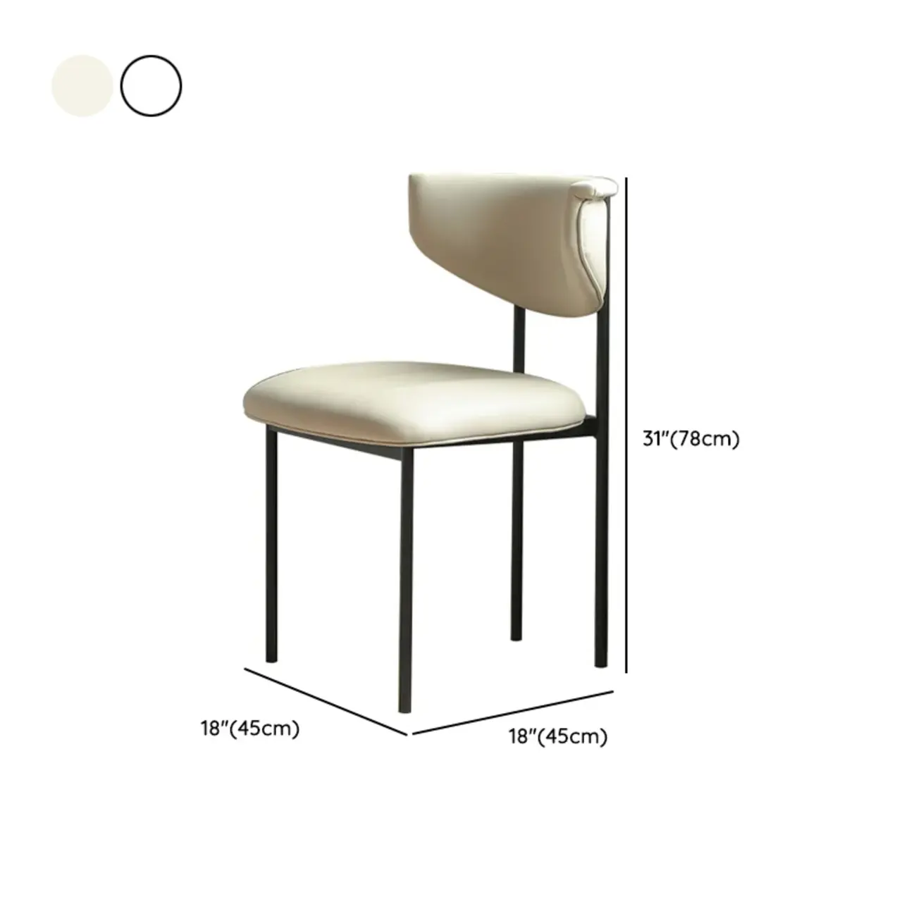 Upholstered Metal Legs Open Back Dining Chair Image - 17 | homeyfad