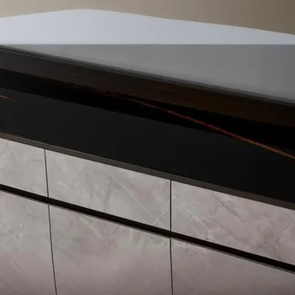 Modern Grey Wooden Shoe Cabinet Display Top Storage Image - 12