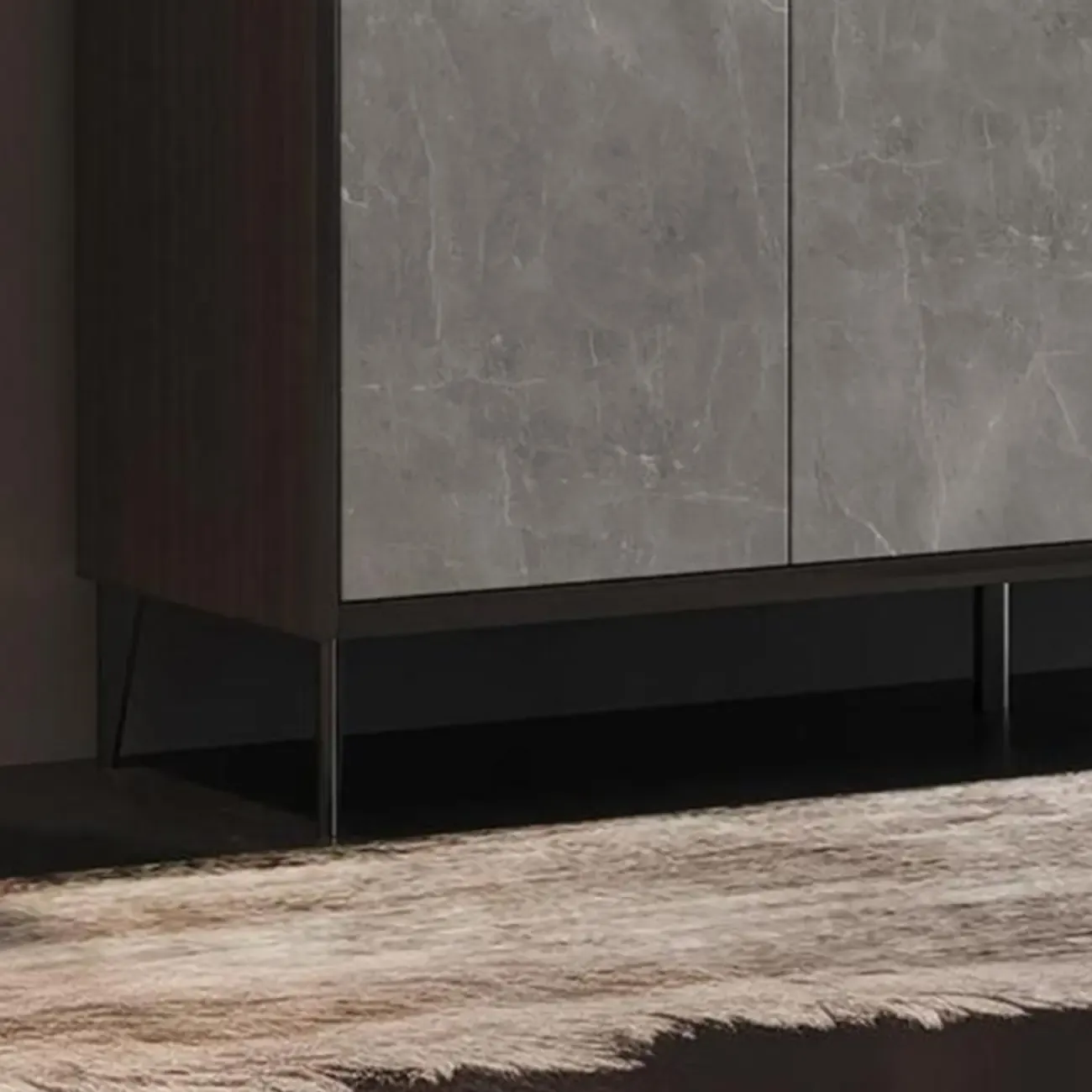 Modern Grey Wooden Shoe Cabinet Display Top Storage Image - 15