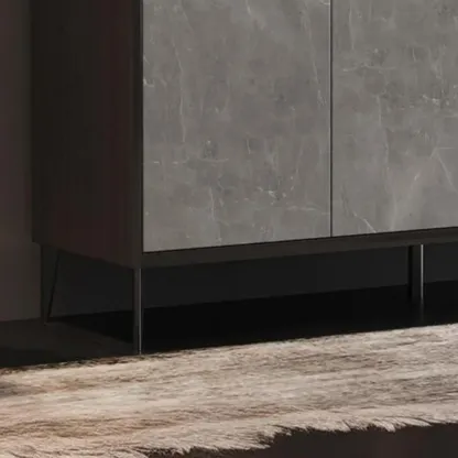 Modern Grey Wooden Shoe Cabinet Display Top Storage Image - 15