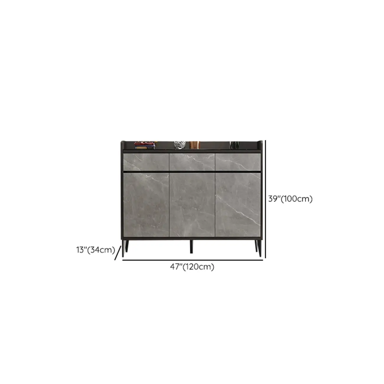 Modern Grey Wooden Shoe Cabinet Display Top Storage #size | homeyfad