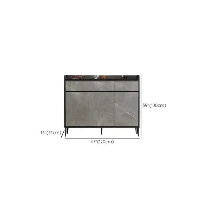 Modern Grey Wooden Shoe Cabinet Display Top Storage #size