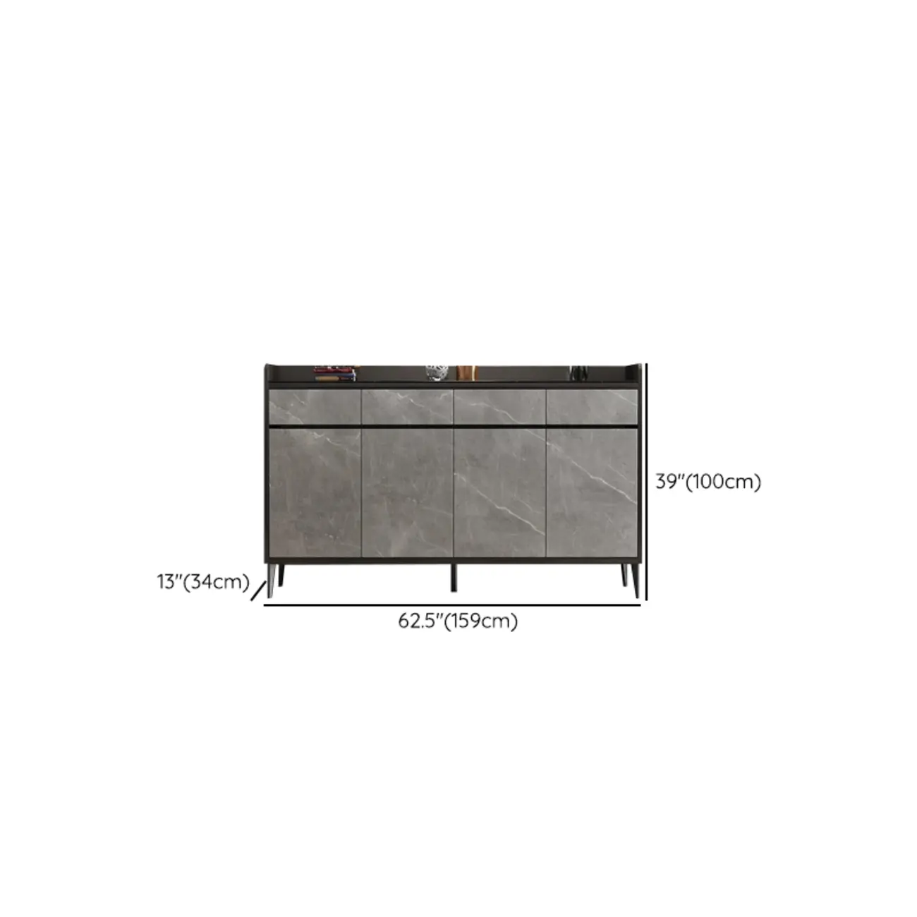 Modern Grey Wooden Shoe Cabinet Display Top Storage Image - 25 | homeyfad